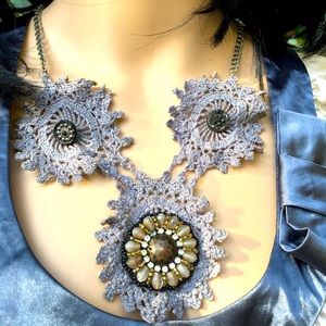 HANDMADE CROCHET BEADED NECKLACE